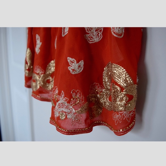 {Free People} Orange plunge top - Picture 7 of 8